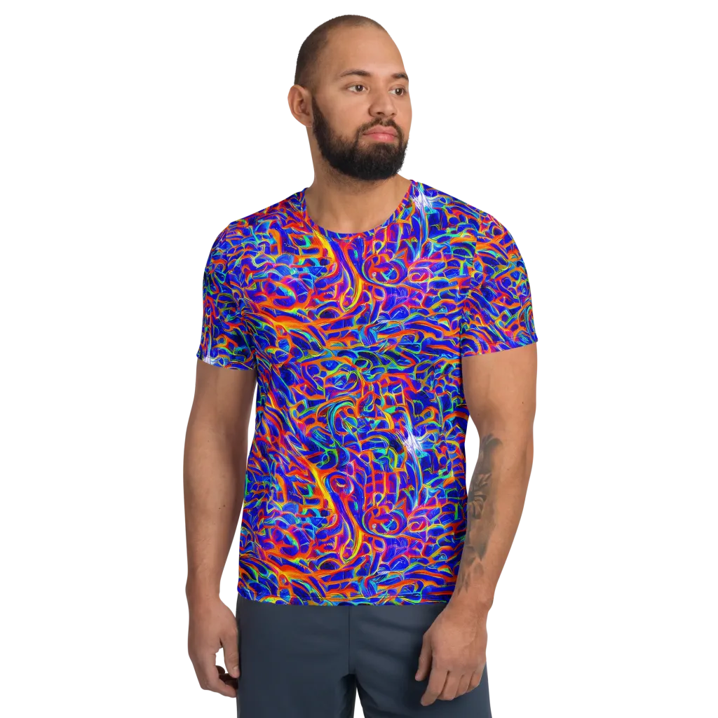 Fluorescent Fury on Men's Athletic T-Shirt — Front