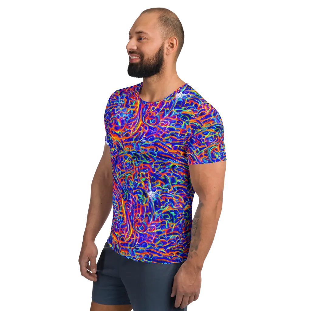 Fluorescent Fury on Men's Athletic T-Shirt — Left