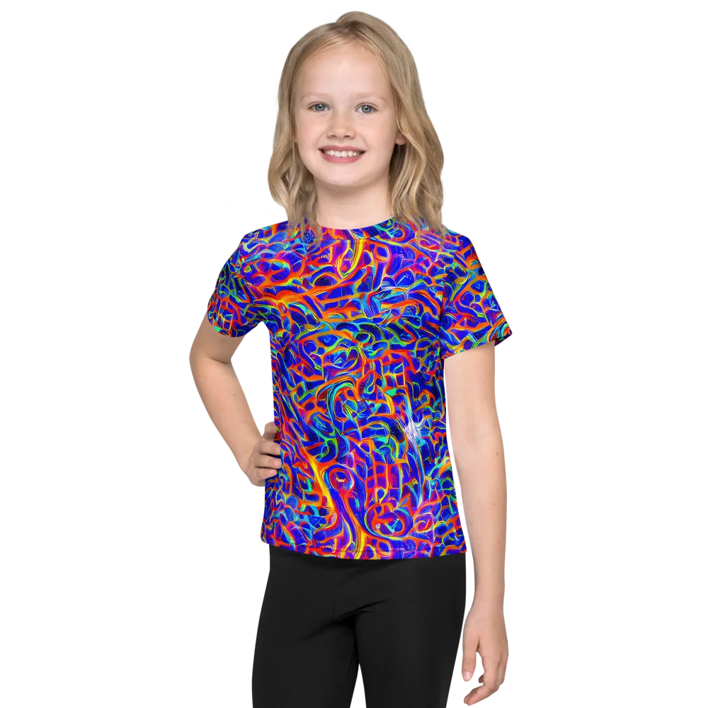 Fluorescent Fury on Kids Crew Neck T-Shirt — Front