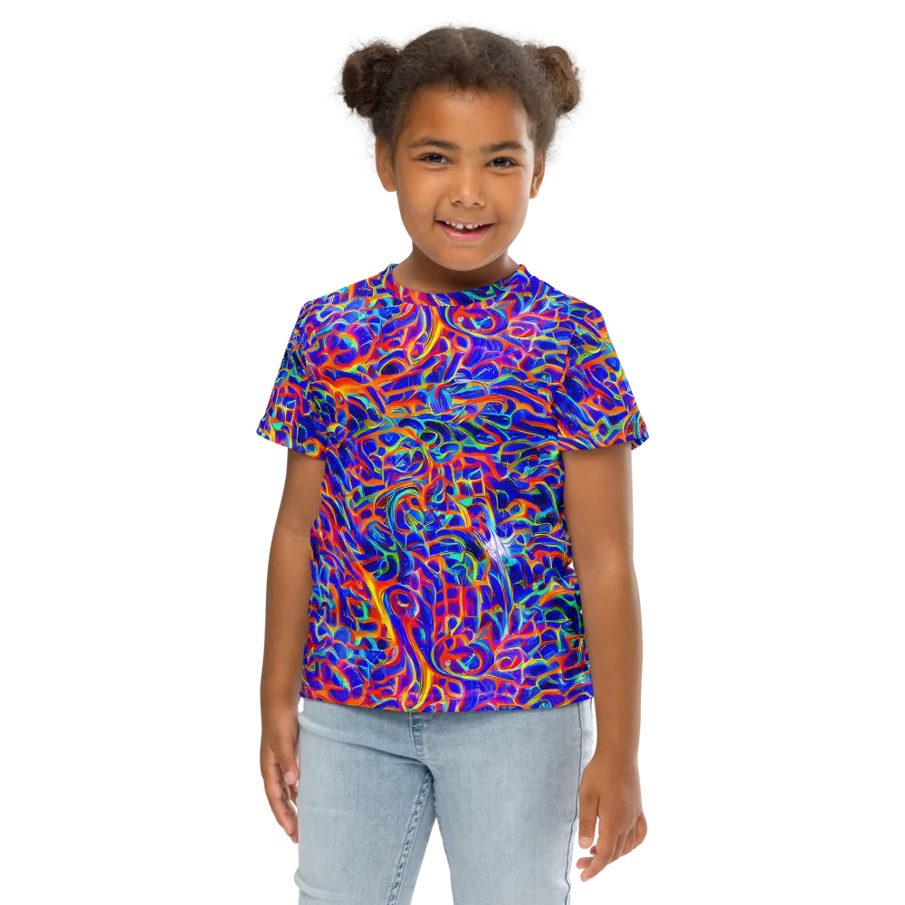 Fluorescent Fury on Kids Crew Neck T-Shirt — Front