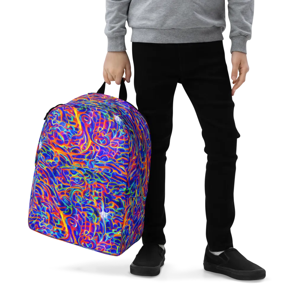 Fluorescent Fury on Minimalist Backpack — Zoomed-in