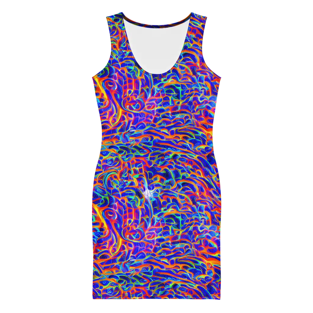 Fluorescent Fury on Bodycon Dress — Front