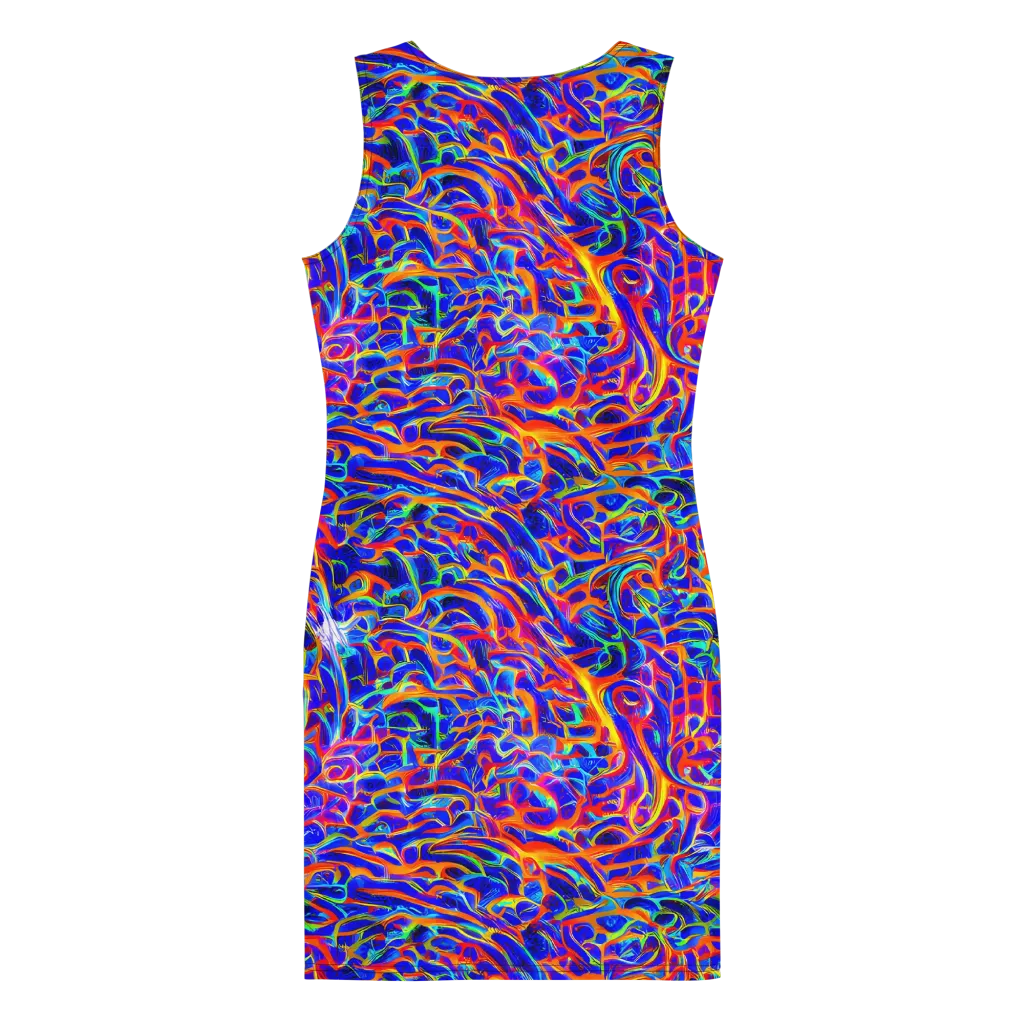 Fluorescent Fury on Bodycon Dress — Back