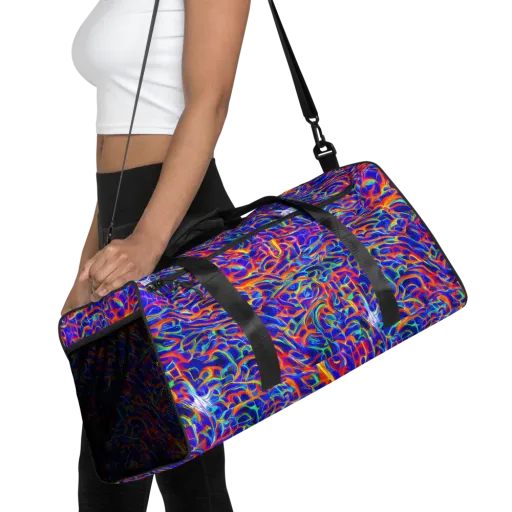 Fluorescent Fury on a Duffle Bag