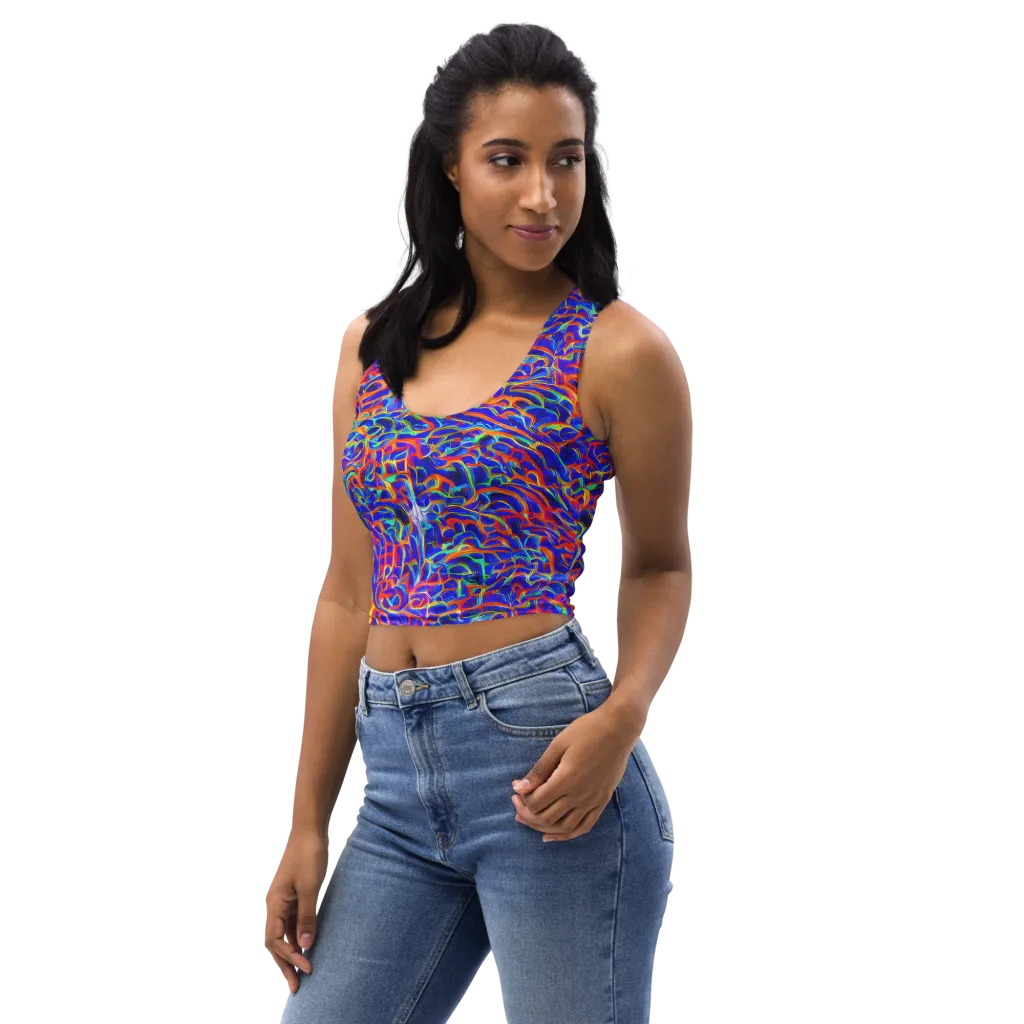 Fluorescent Fury on Crop Top — Left Front