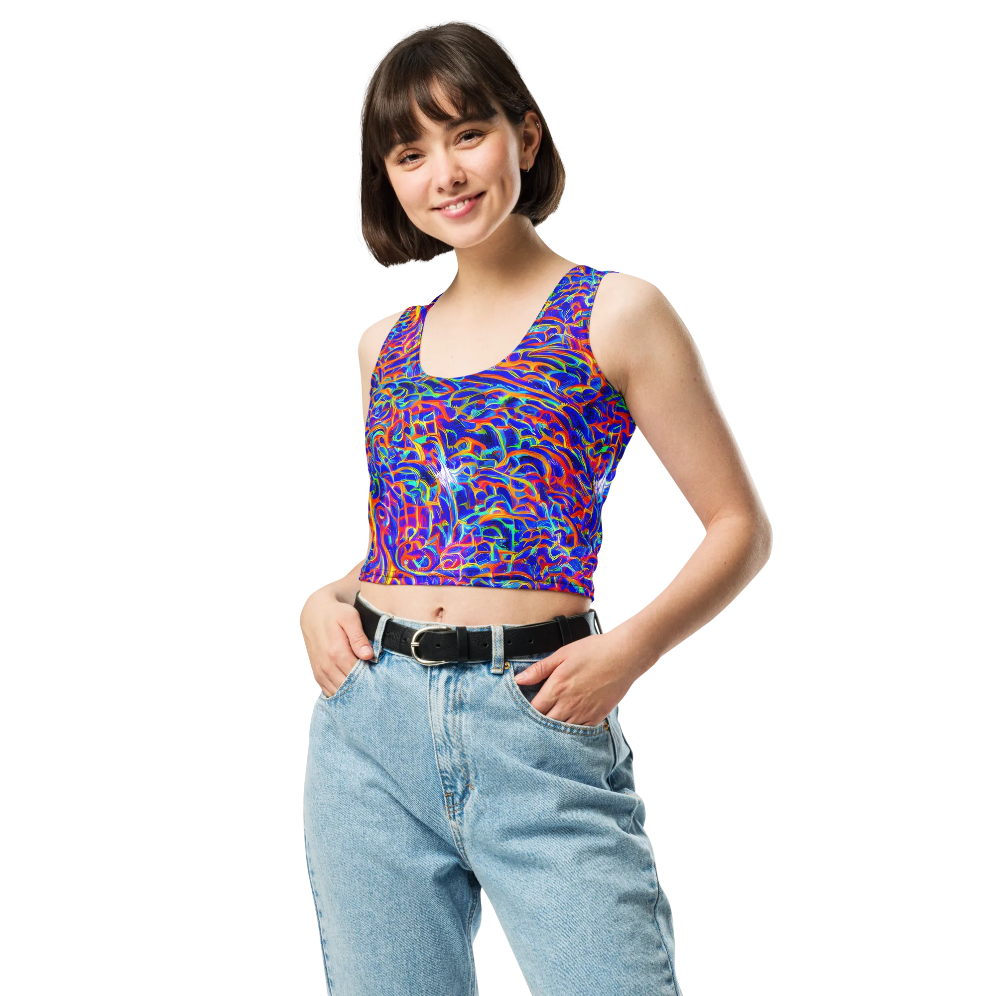 Fluorescent Fury on Crop Top — Front