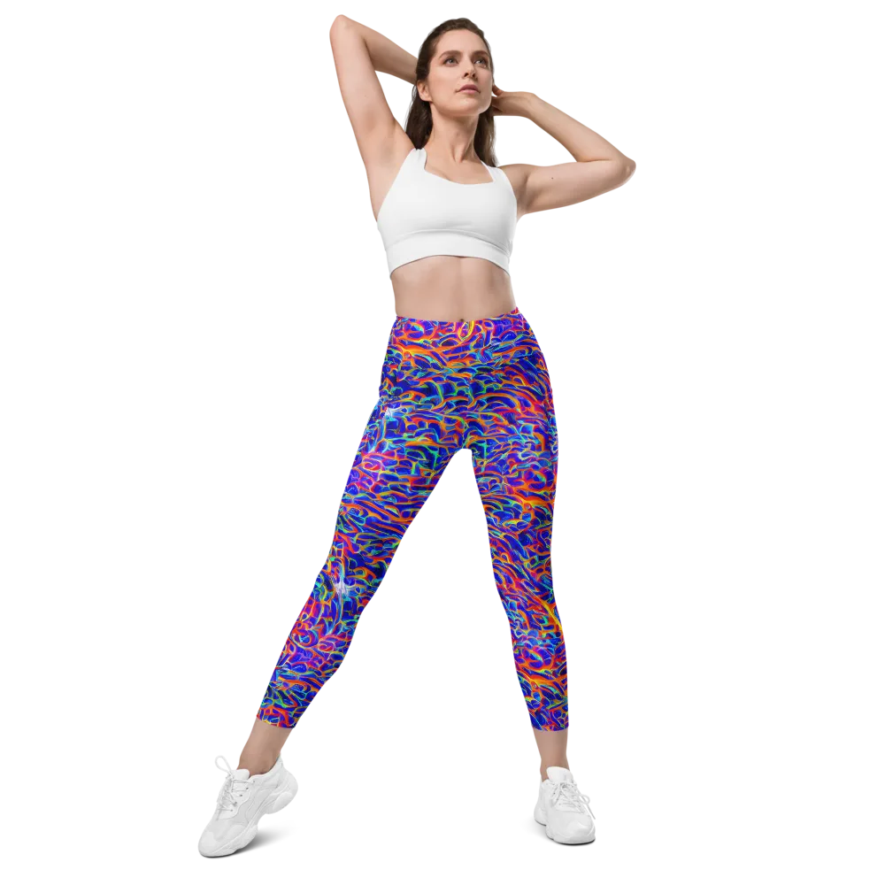 Fluorescent Fury on Leggings with Pockets — Front
