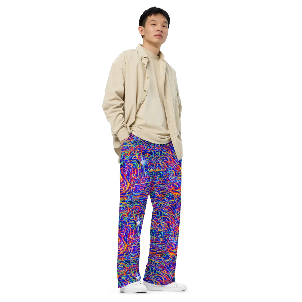 Fluorescent Fury on Wide-Leg Pants — Right Front