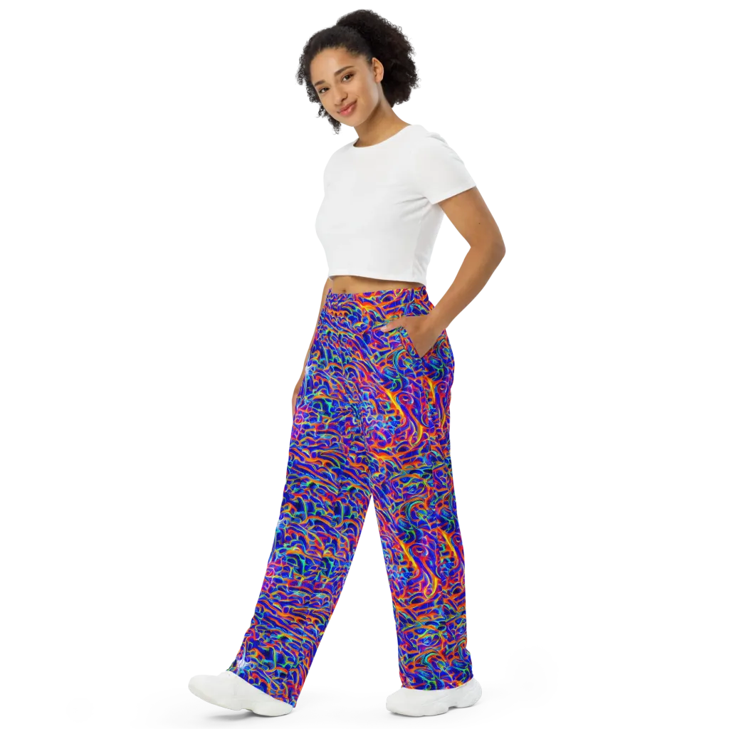 Fluorescent Fury on Wide-Leg Pants — Left Front