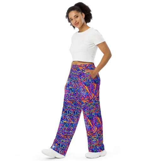 Fluorescent Fury on a Wide-Leg Pants