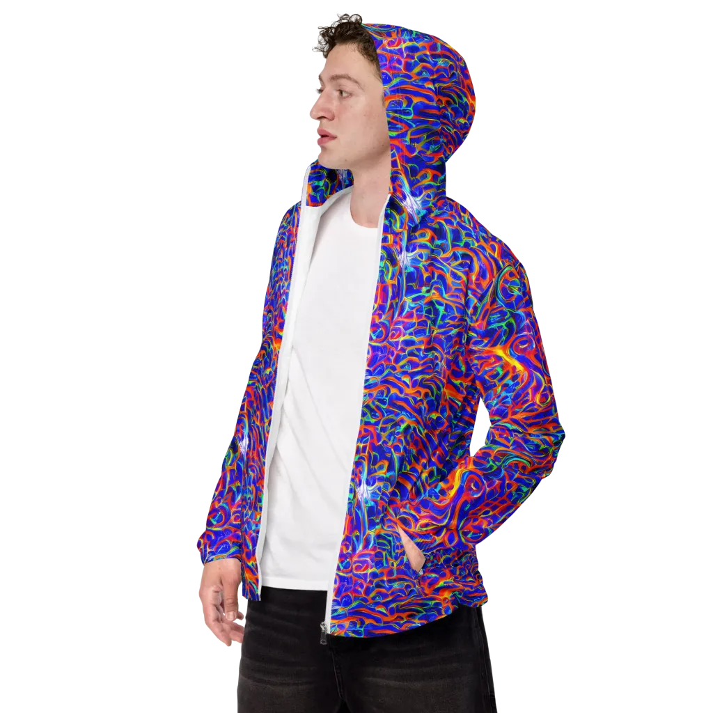 Fluorescent Fury on Men's Windbreaker — Left Front