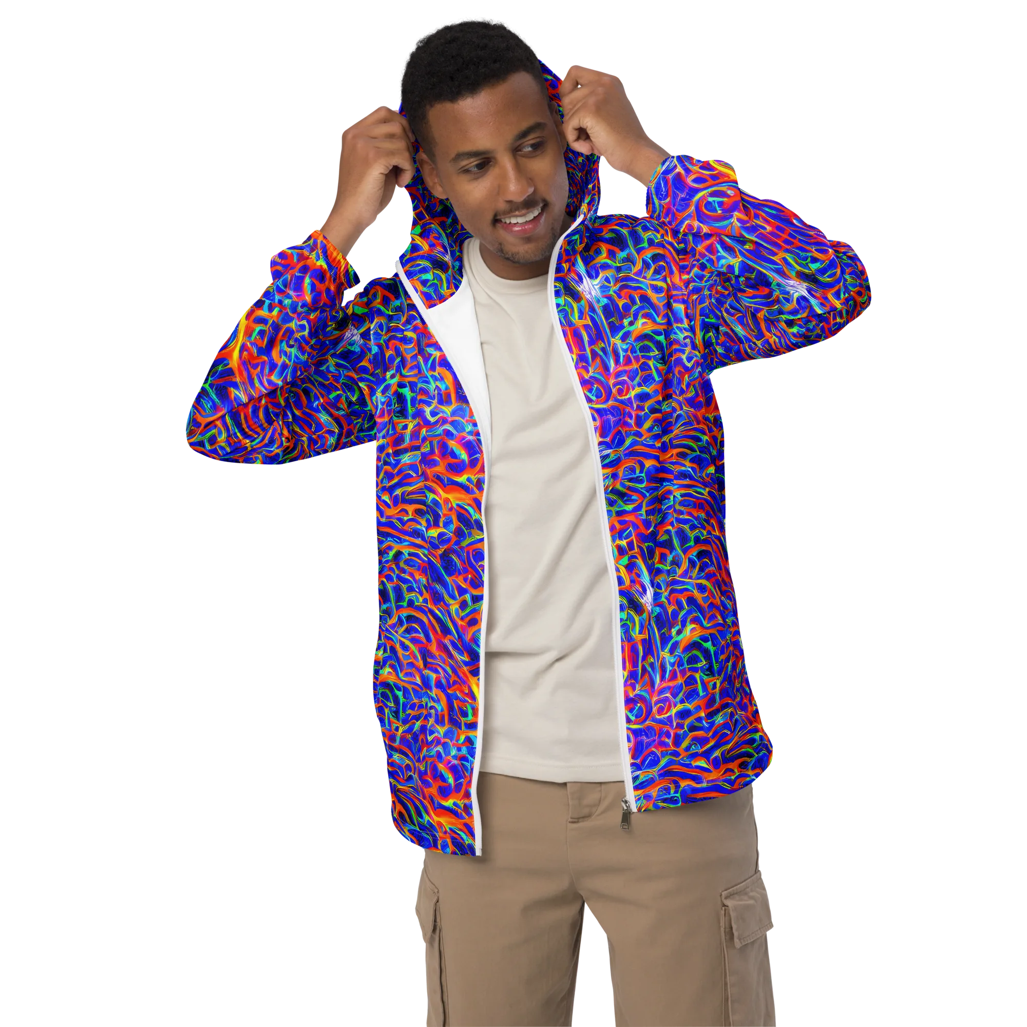 Fluorescent Fury on Men's Windbreaker — Front