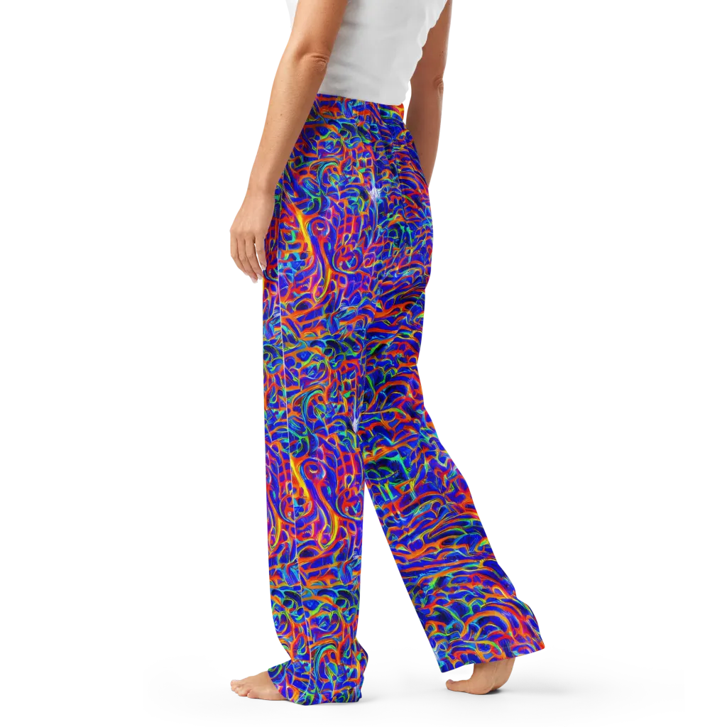 Fluorescent Fury on Women's Pajama Pants — Left
