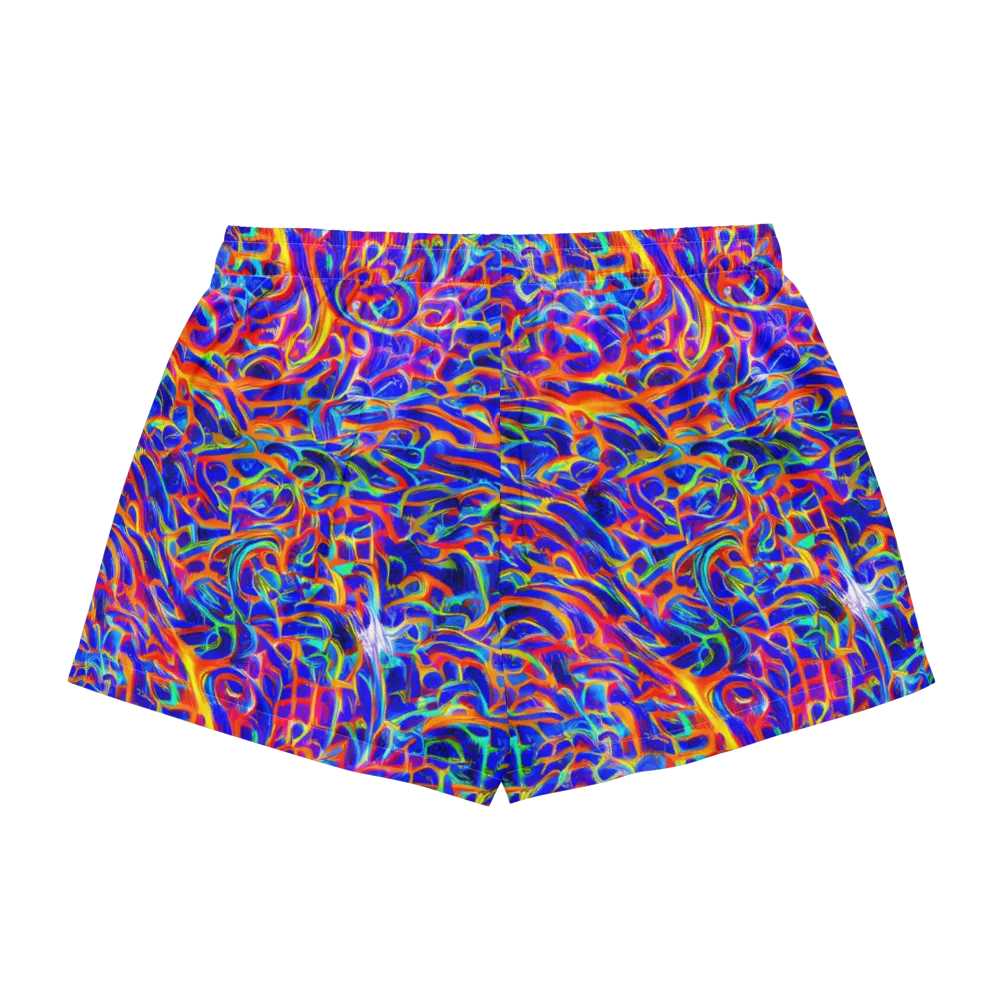 Fluorescent Fury on Women's Pajama Shorts — Back