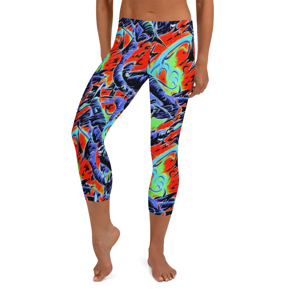 The Electric Wild on Capri Leggings — Front
