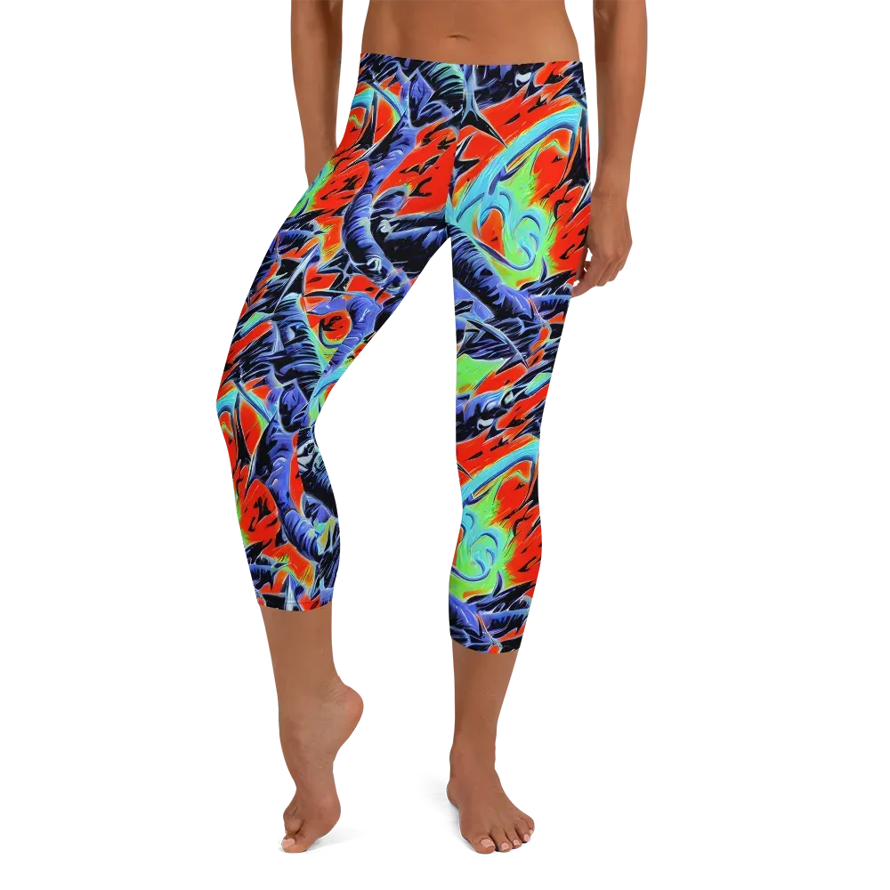 The Electric Wild on Capri Leggings — Front