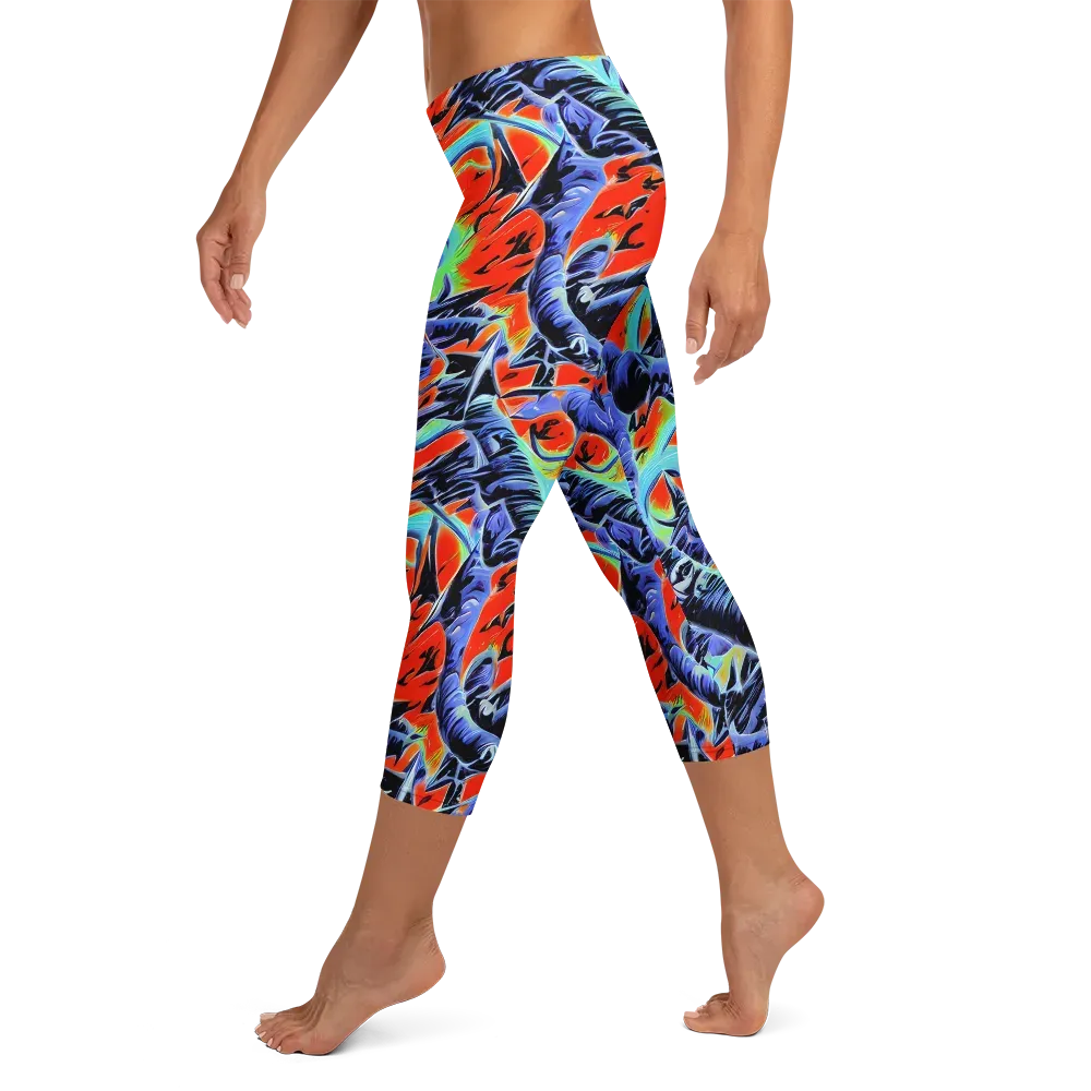 The Electric Wild on Capri Leggings — Left