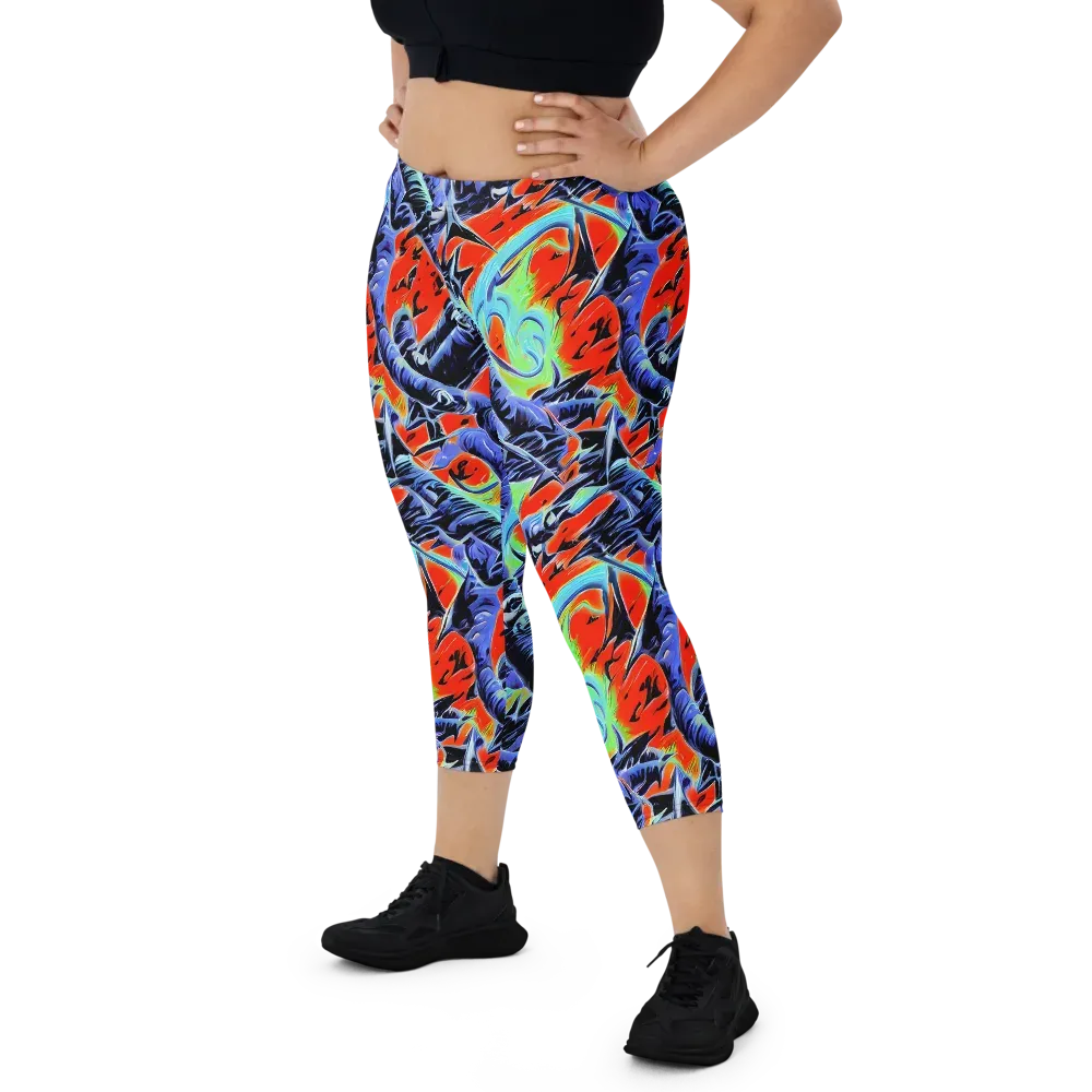 The Electric Wild on Capri Leggings — Front