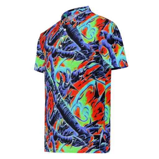 The Electric Wild on a Men's Slim Fit Polo Shirt