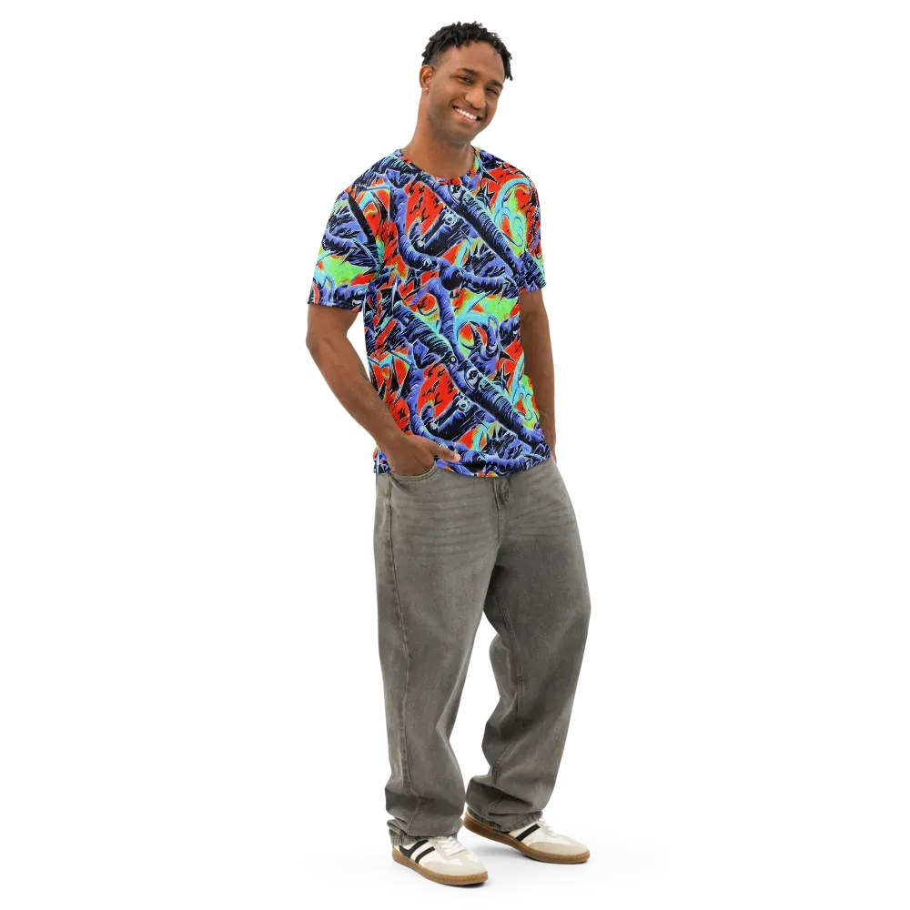 The Electric Wild on Men's Cotton Crew Neck T-Shirt — Right Front