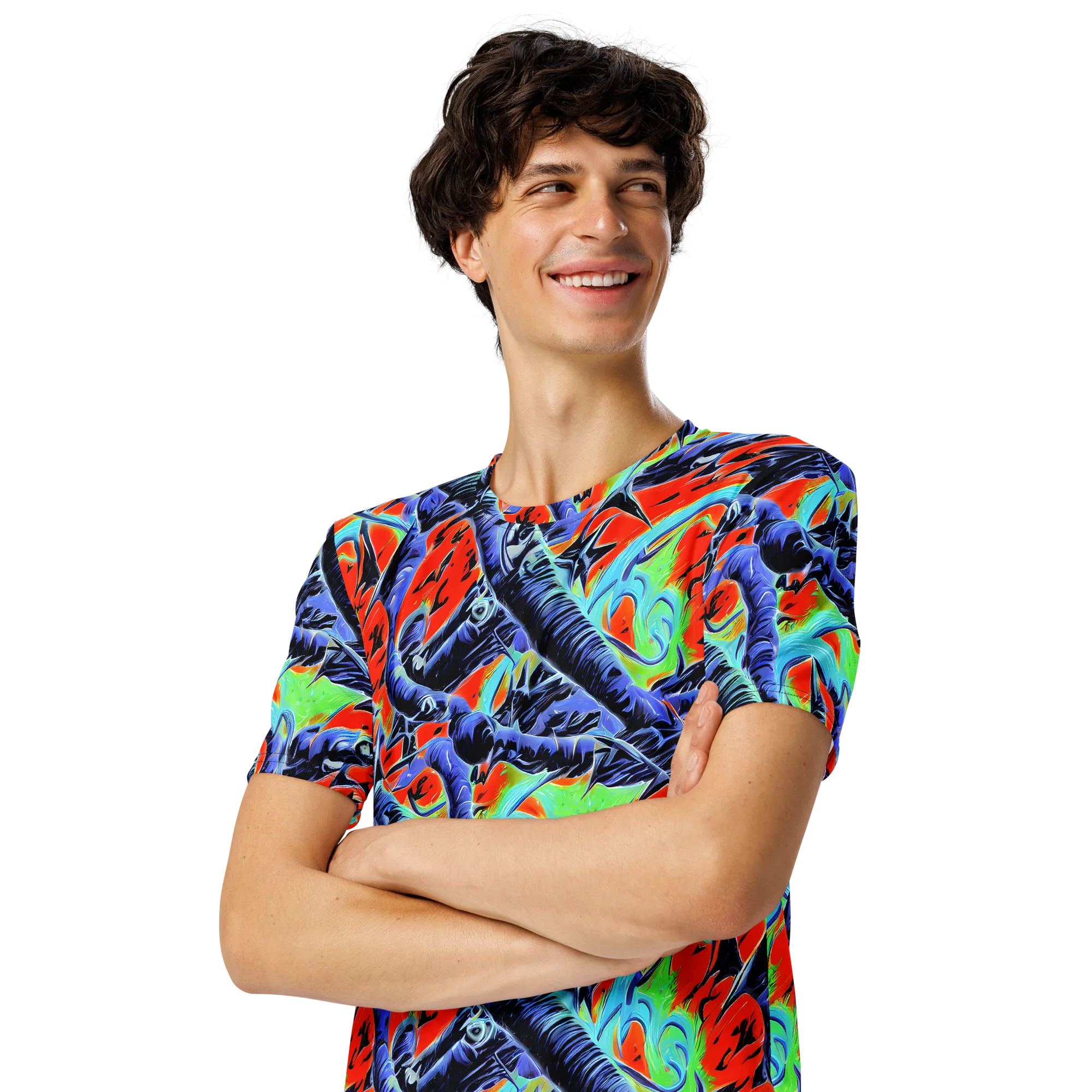 The Electric Wild on Men's Crew Neck T-Shirt — Left Front