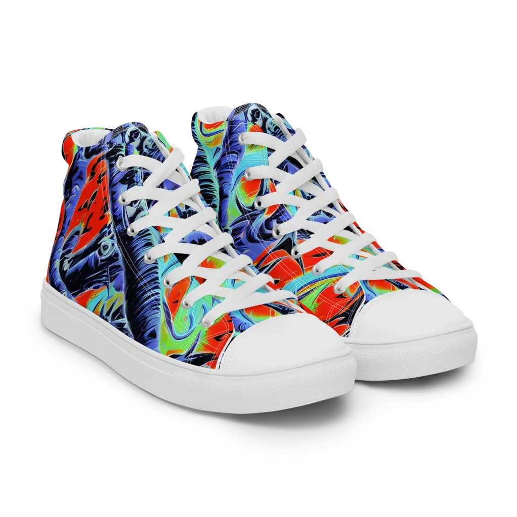 The Electric Wild on Men's High Top Canvas Shoes — Right Front