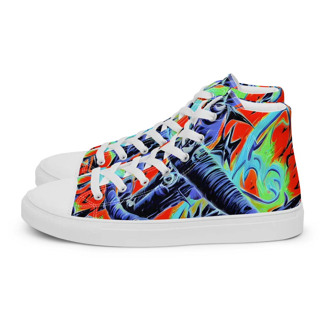 The Electric Wild on Men's High Top Canvas Shoes — Left
