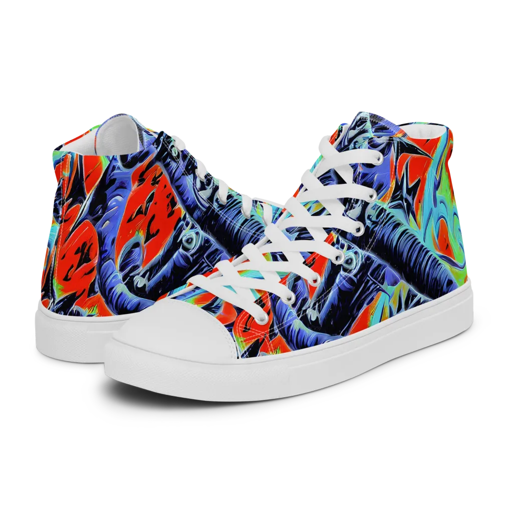 The Electric Wild on Men's High Top Canvas Shoes — Left