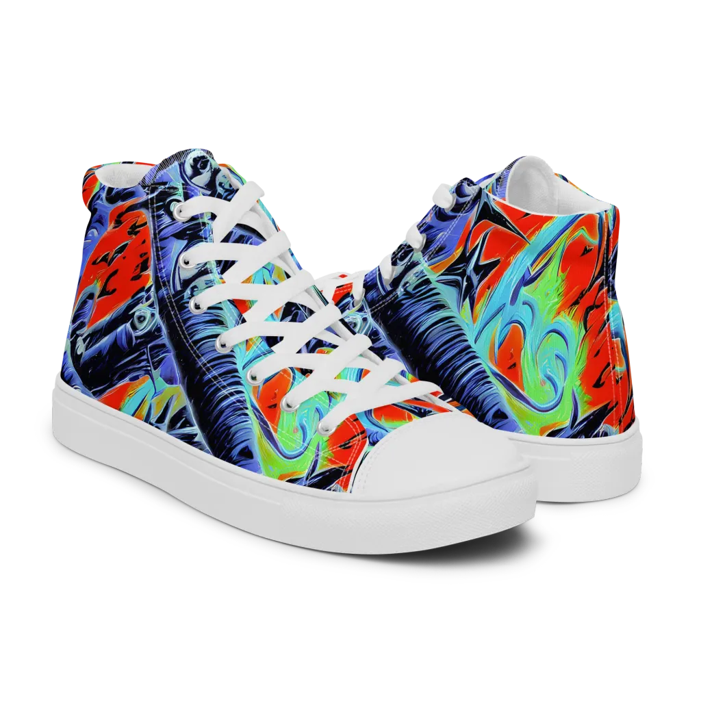 The Electric Wild on Men's High Top Canvas Shoes — Right