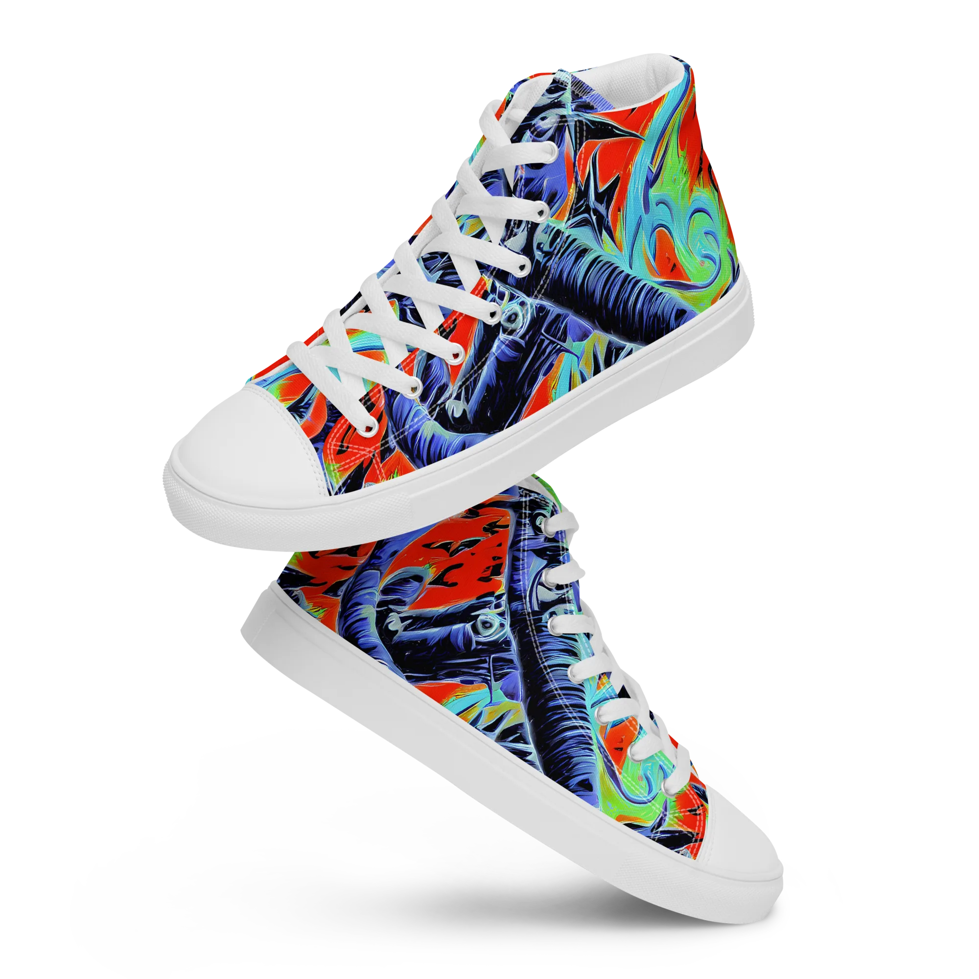 The Electric Wild on Men's High Top Canvas Shoes — Front