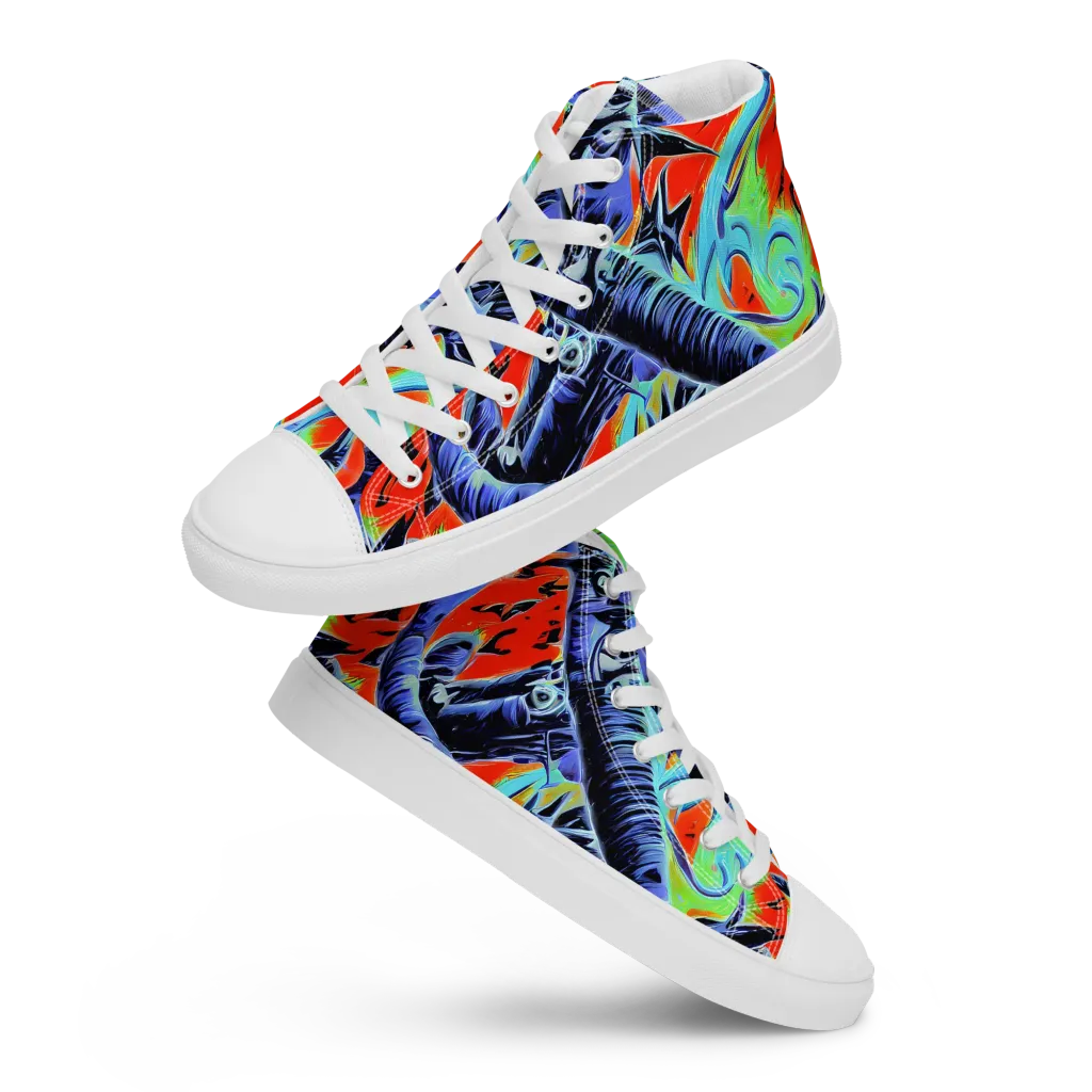 The Electric Wild on Men's High Top Canvas Shoes — Front