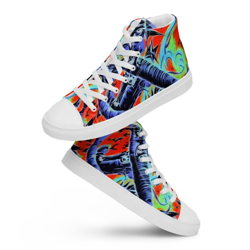 The Electric Wild on a Men's High Top Canvas Shoes