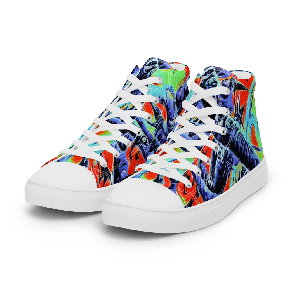 The Electric Wild on Women's High Top Canvas Shoes — Left Front