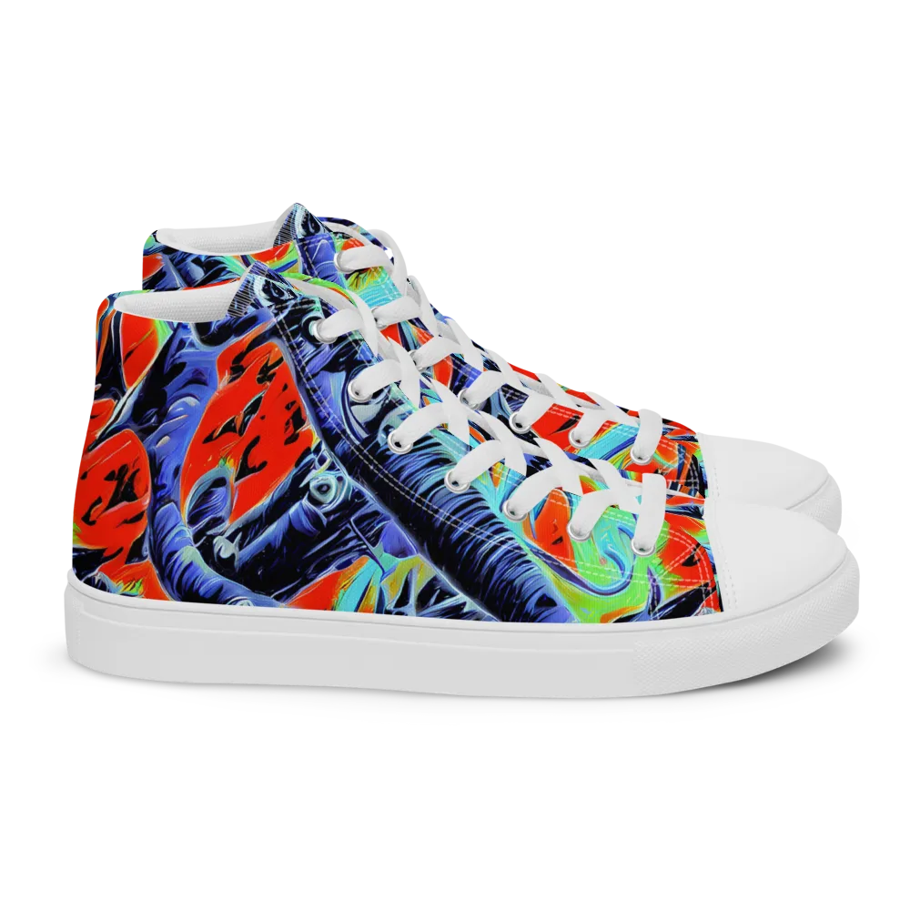 The Electric Wild on Women's High Top Canvas Shoes — Right