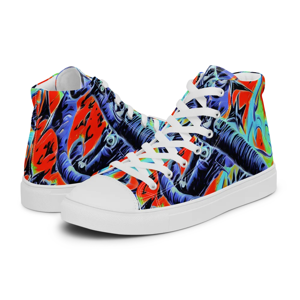 The Electric Wild on Women's High Top Canvas Shoes — Left