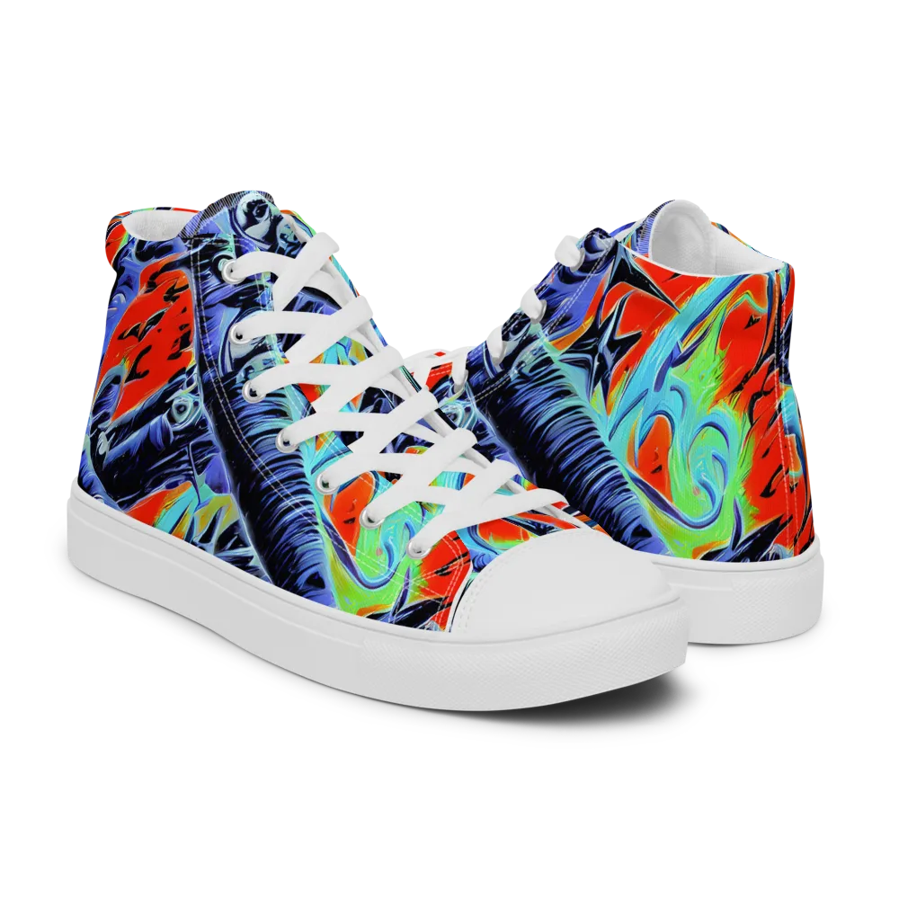 The Electric Wild on Women's High Top Canvas Shoes — Right