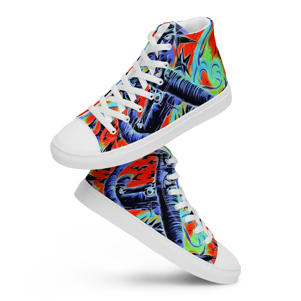 The Electric Wild on Women's High Top Canvas Shoes — Front