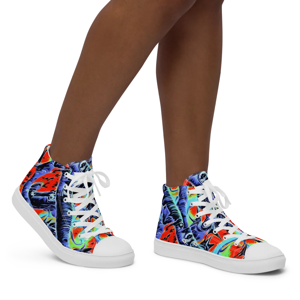 The Electric Wild on Women's High Top Canvas Shoes — Right