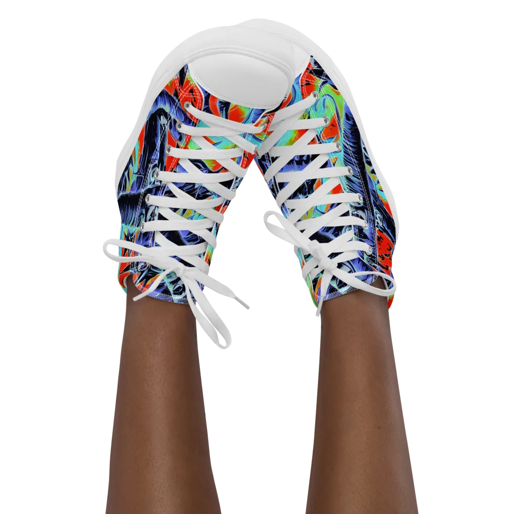 The Electric Wild on Women's High Top Canvas Shoes — Front