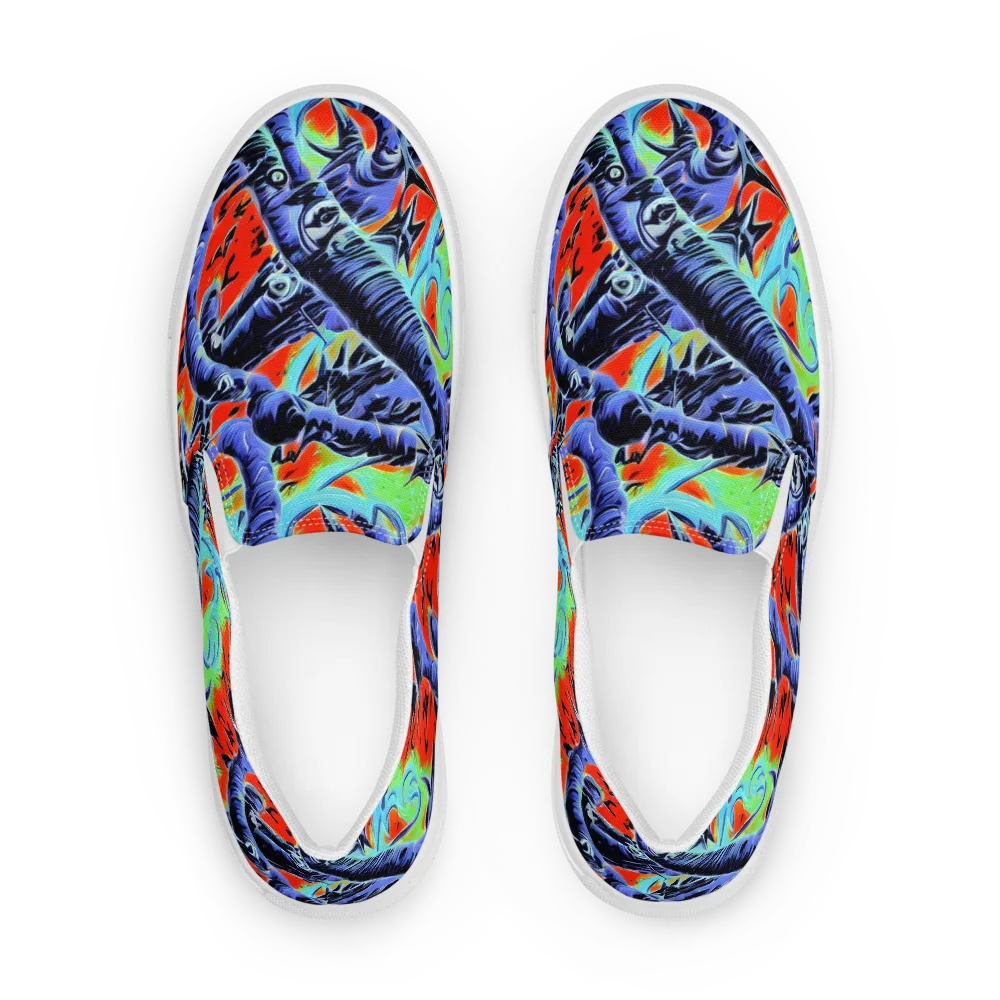 The Electric Wild on Men's Slip-On Canvas Shoes — Front