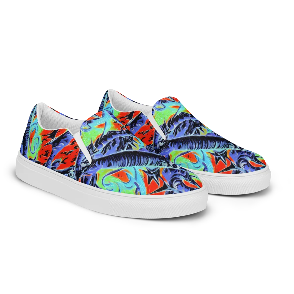The Electric Wild on Men's Slip-On Canvas Shoes — Right Front