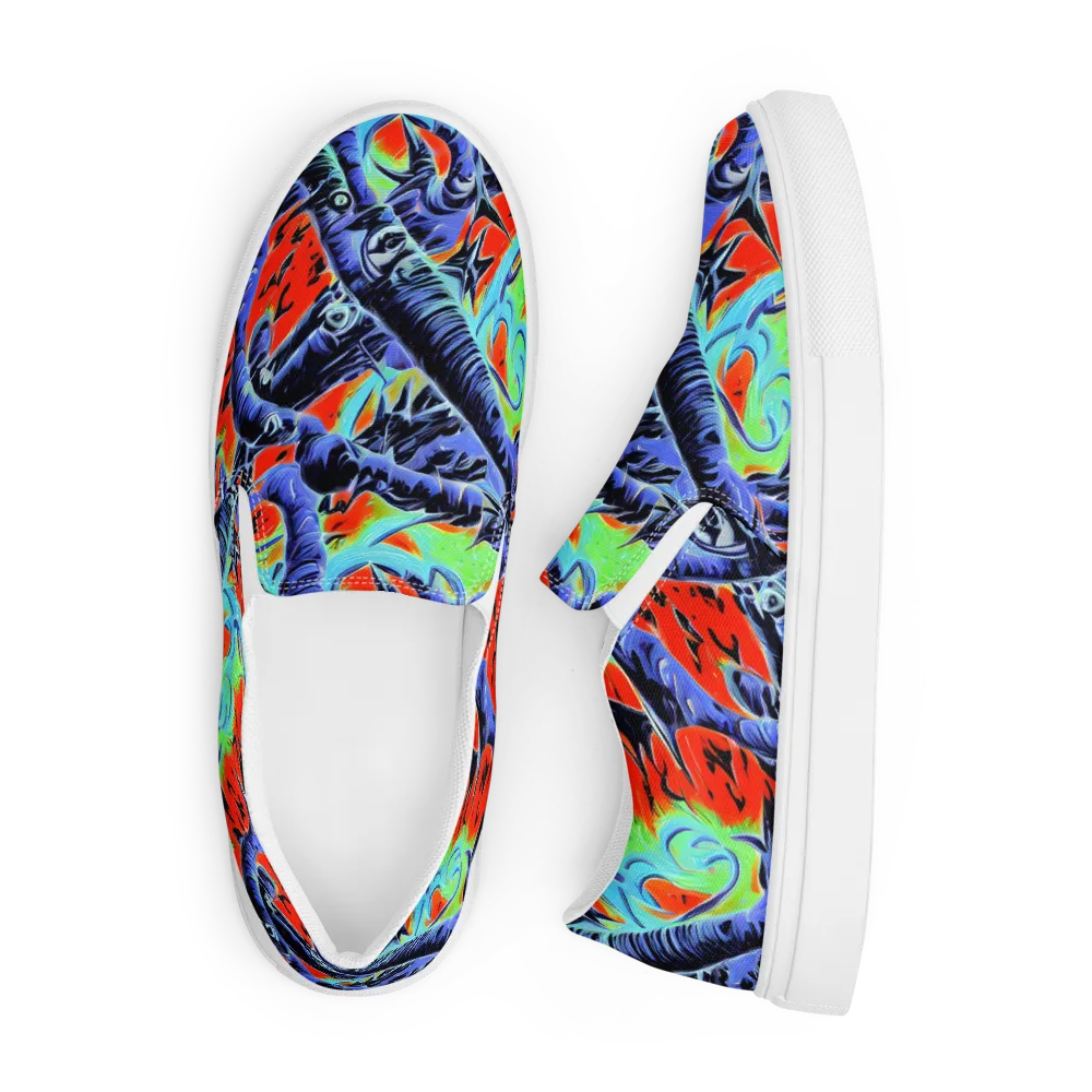 The Electric Wild on Men's Slip-On Canvas Shoes — Front
