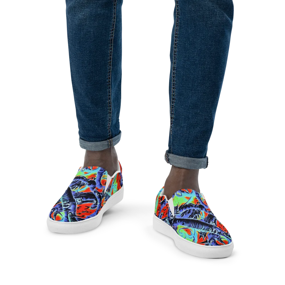 The Electric Wild on Men's Slip-On Canvas Shoes — Front