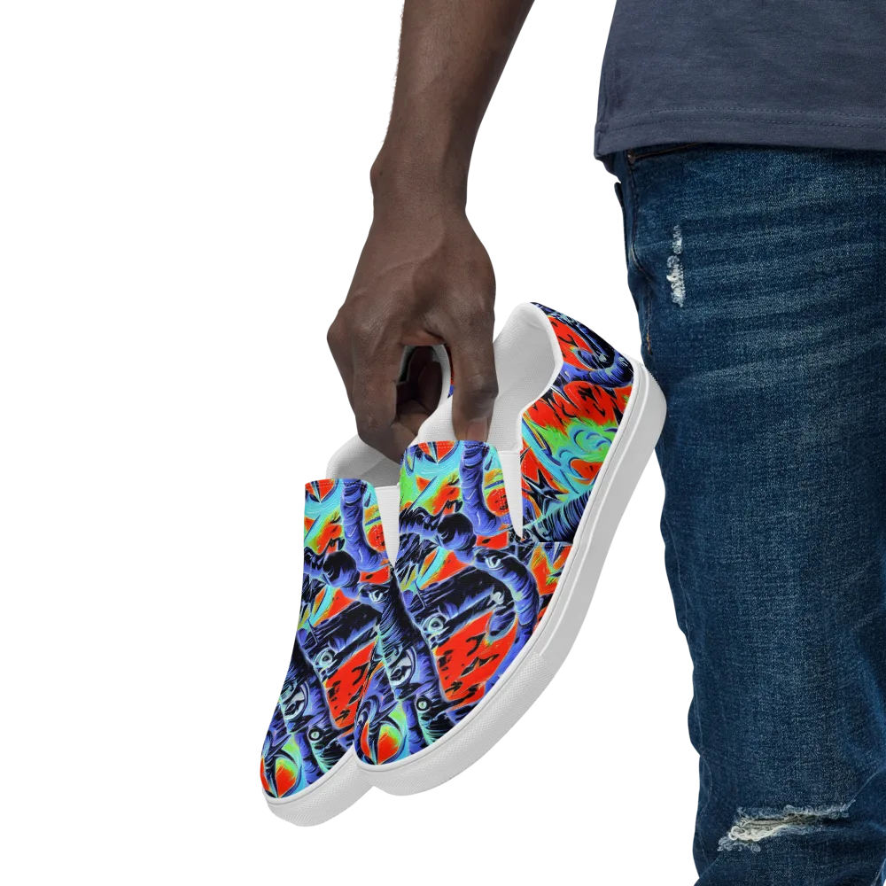 The Electric Wild on Men's Slip-On Canvas Shoes — Left Front