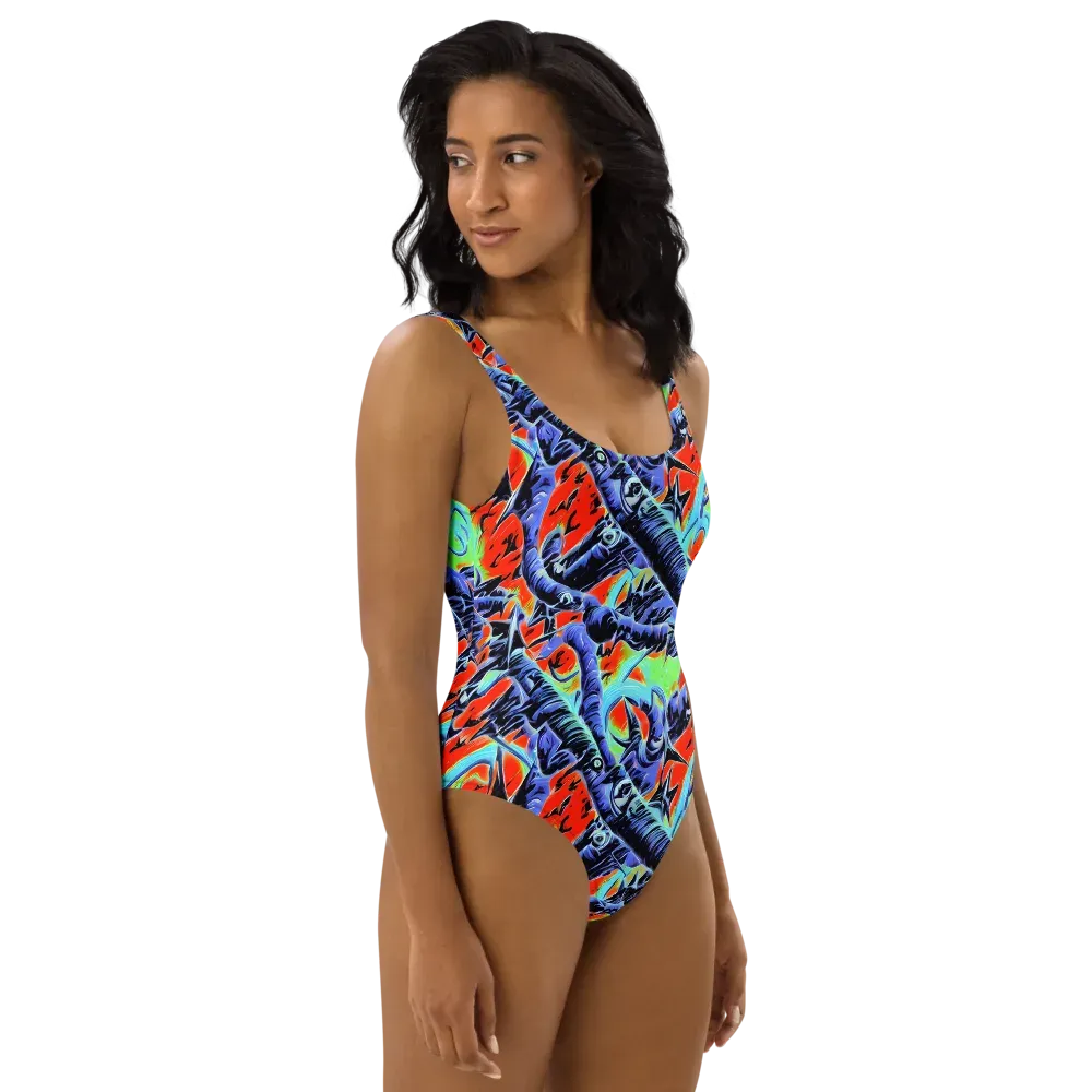 The Electric Wild on One-Piece Swimsuit — Right