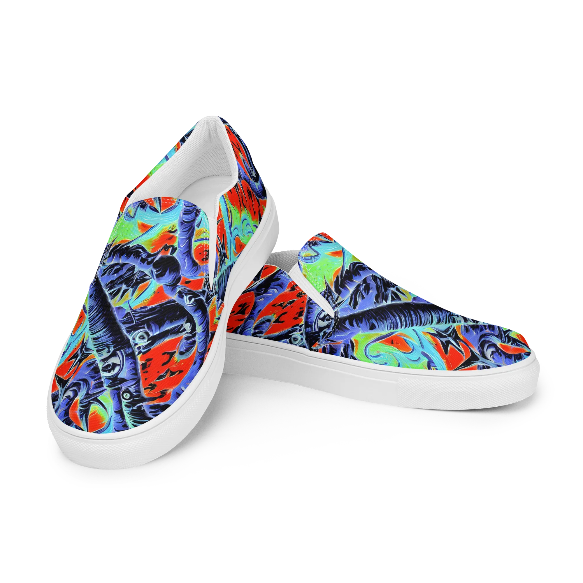 The Electric Wild on Women's Slip-On Canvas Shoes — Left Front