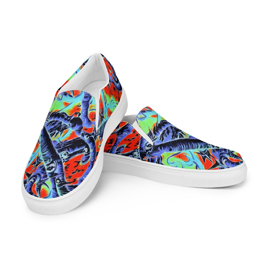 The Electric Wild on Women's Slip-On Canvas Shoes — Left Front
