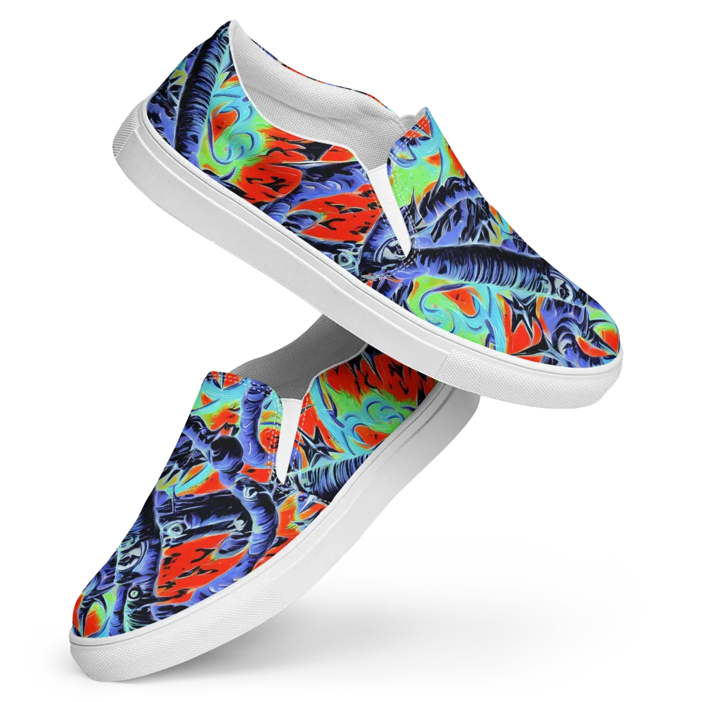 The Electric Wild on Women's Slip-On Canvas Shoes — Front