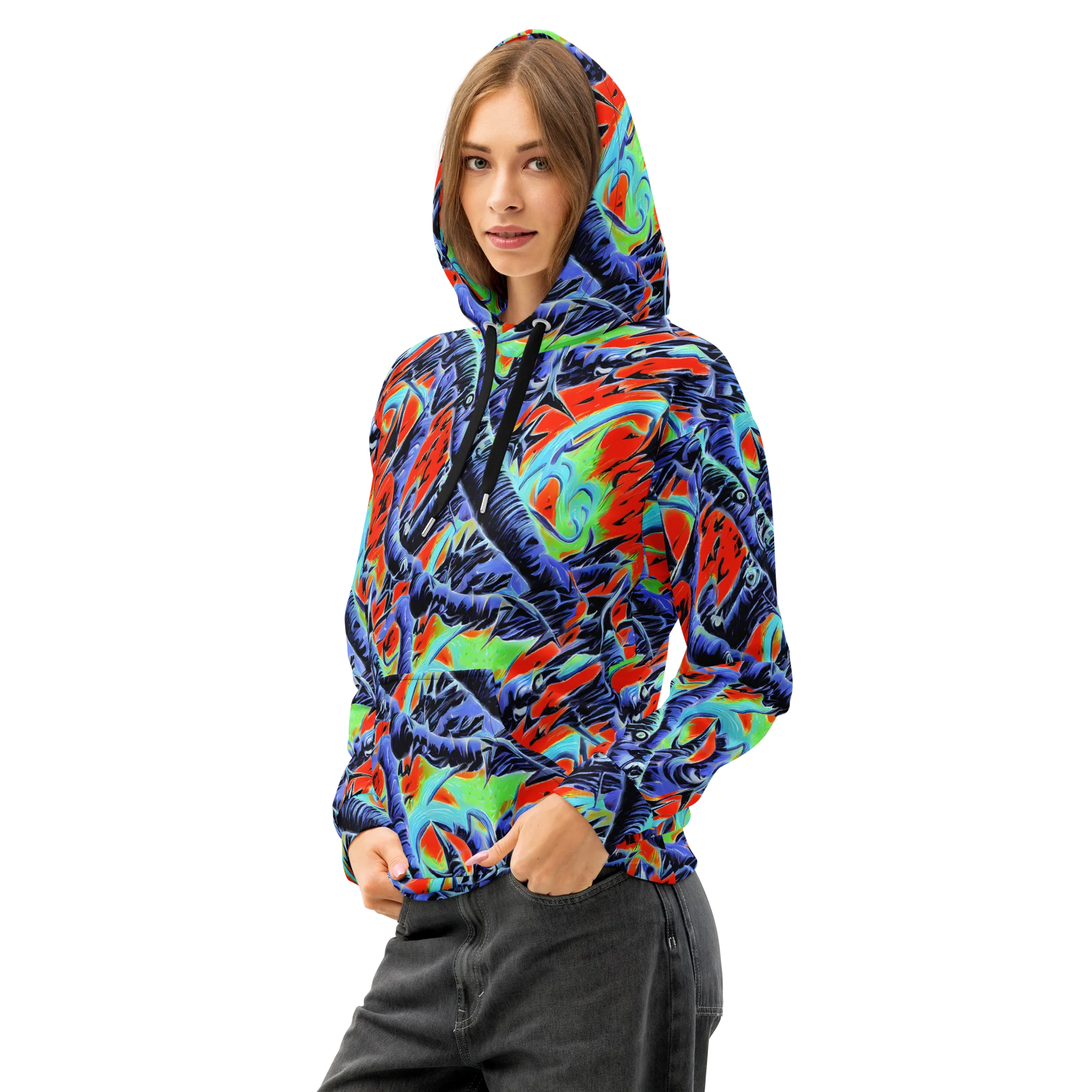The Electric Wild on Cotton Hoodie — Left Front