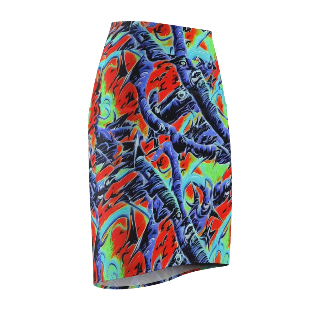 The Electric Wild on Pencil Skirt — Front Side